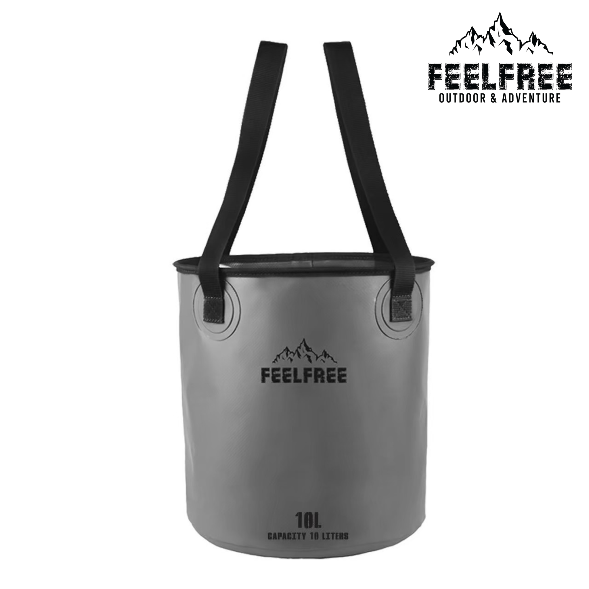 ถังน้ำพับได้แบบพกพา FEELFREE FOLDABLE WASH BASIN 10L สีเทา_0